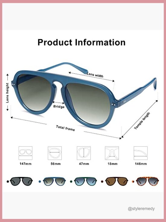Retro Aviator Sunglasses with Plastic Frame, UV400 Protection main image 5